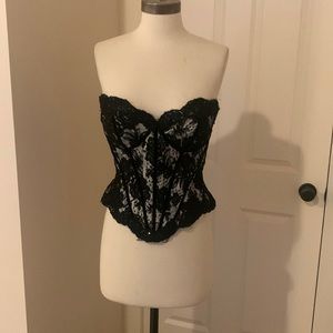 Vicky Teal Couture Paris lace beaded corset